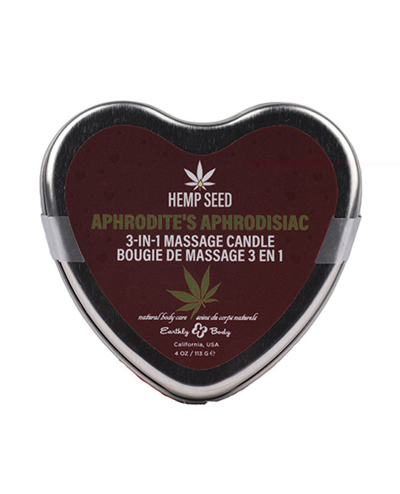 Hemp Seed 3-in-1 Valentines Day Candle -  Aphrodite's Aphrodisiac 4 Oz