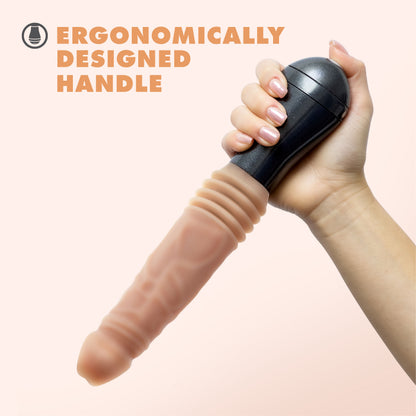 Dr. Skin Silicone - Dr. Knight - Thrusting  Gyrating Vibrating Dildo - Beige