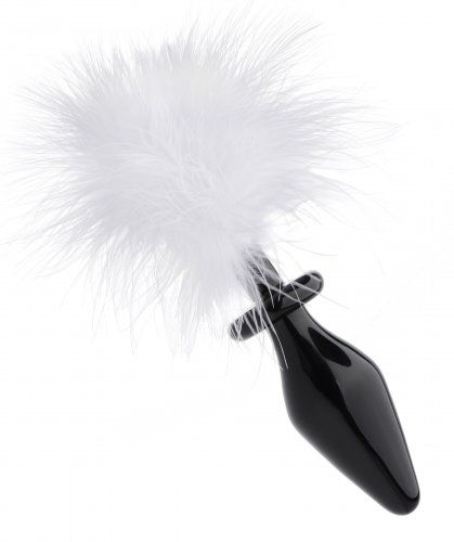 Fluffer Bunny Tail Glass Anal Plug