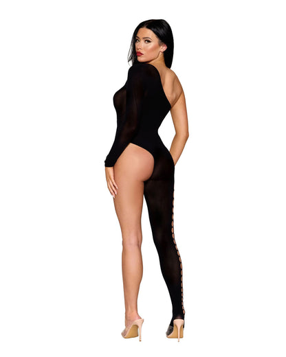 Bodystocking Diamond Single Leg- One Size - Black