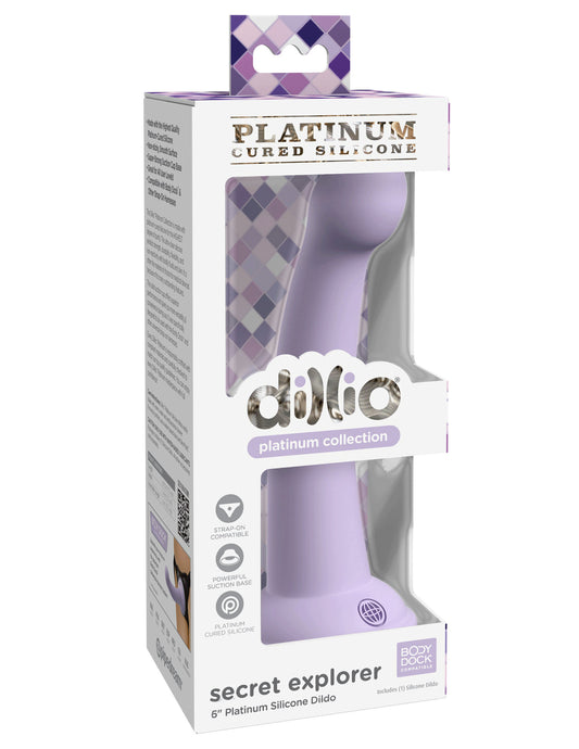 Dillio Platinum - Secret Explorer 6 Inch Dildo -  Purple