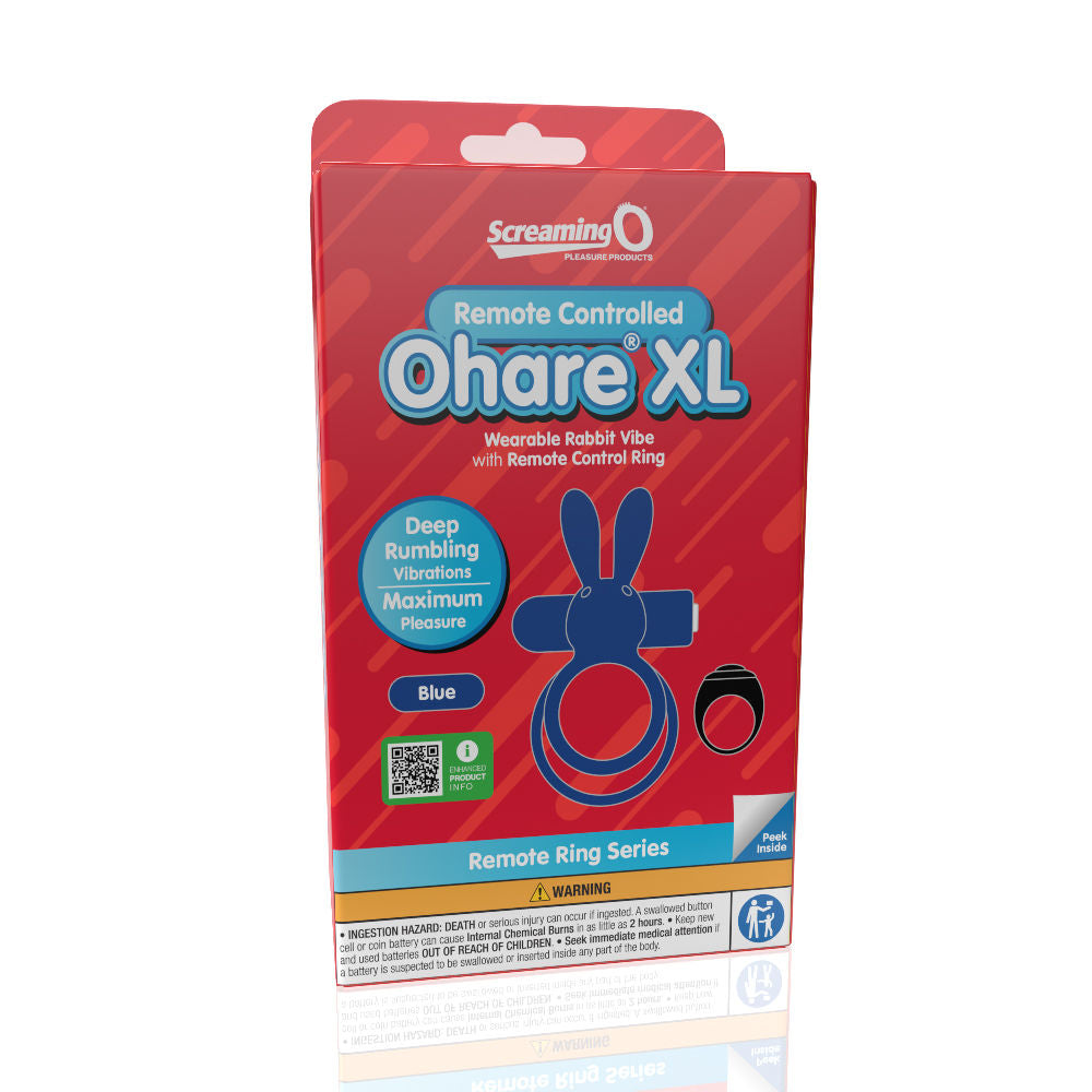 Screaming O Remote Controlled Ohare XL Vibrating  Ring - Black