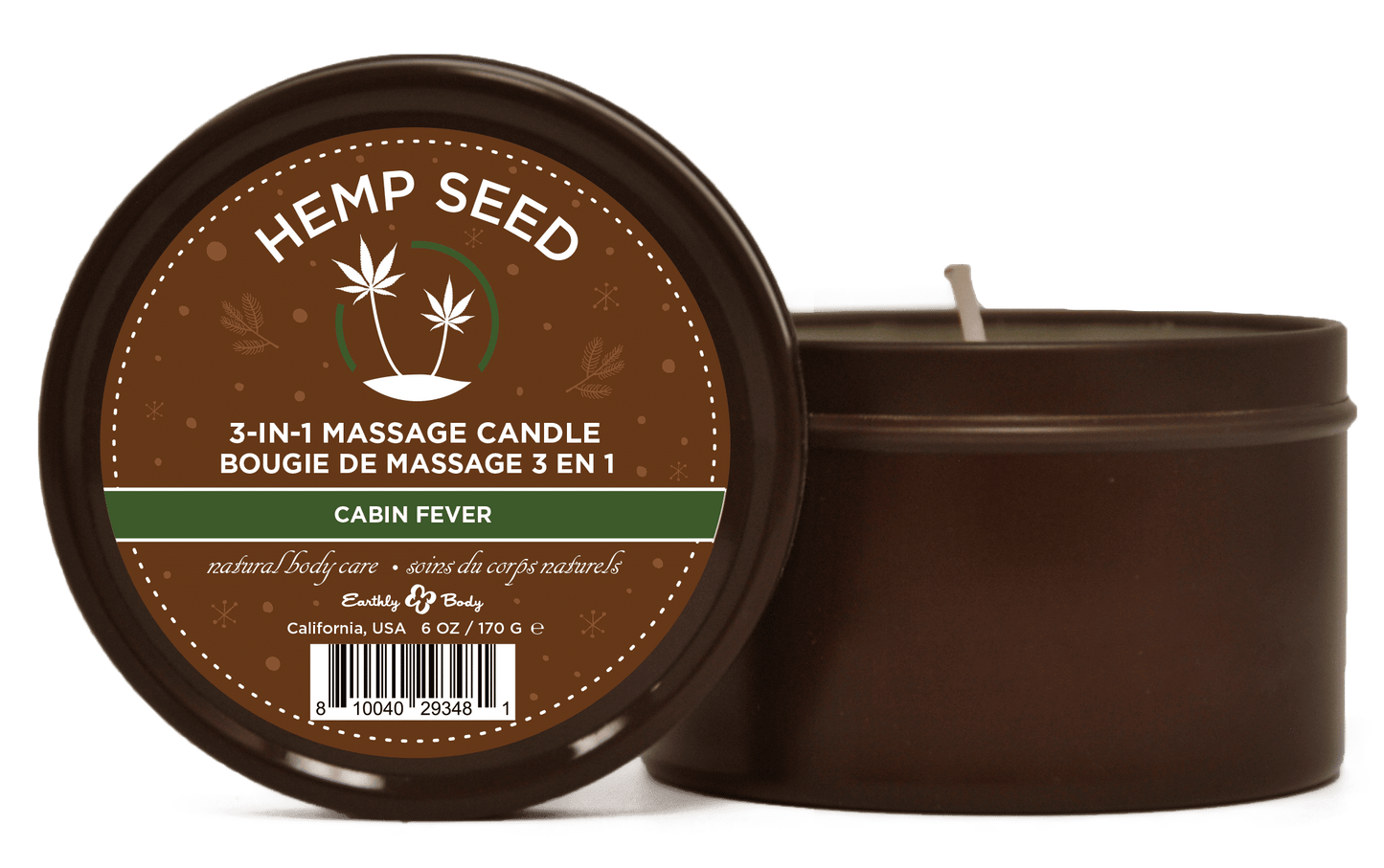 \"Hemp Seed 3-in-1 Massage Candle Cabin Fever 6oz/ 170 G\"