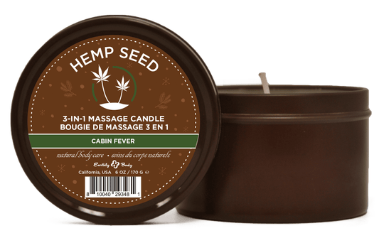 \"Hemp Seed 3-in-1 Massage Candle Cabin Fever 6oz/ 170 G\"