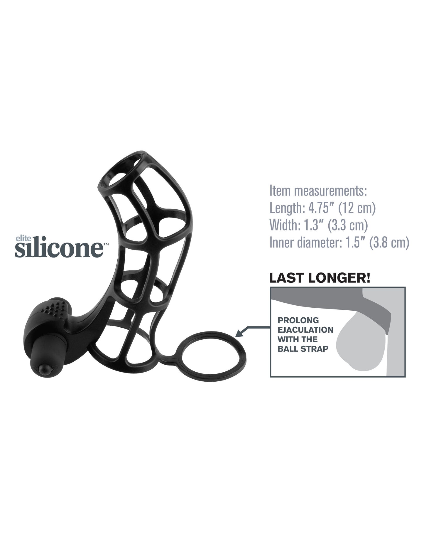 Fantasy X-Tensions Deluxe Silicone Power Cage  - Black