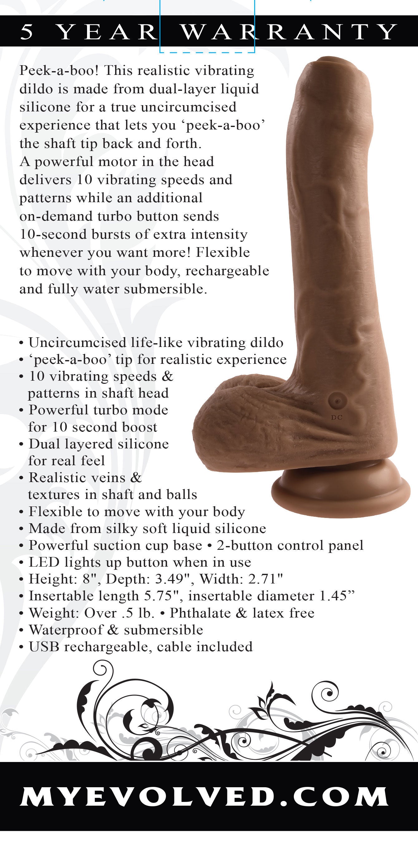 Peek a Boo Vibrating Dildo - Light