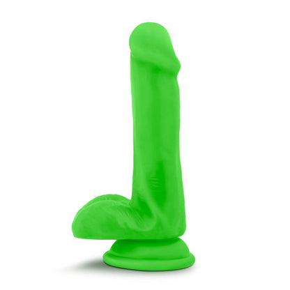 Neo Elite - 6 Inch Silicone Dual Density Cock  With Balls - Neon Pink