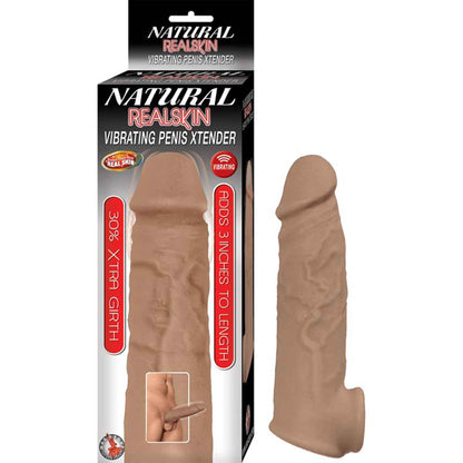 Natural Realskin Vibrating Penis Xtender - Brown