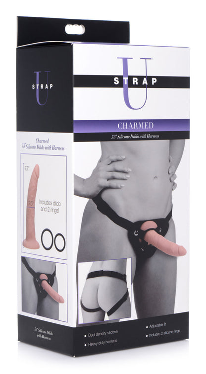 Charmed 7.5 Inch Silicone Dildo With Harness