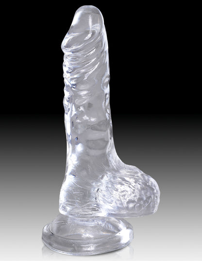 King Cock Clear 4 Inch Cock With Balls