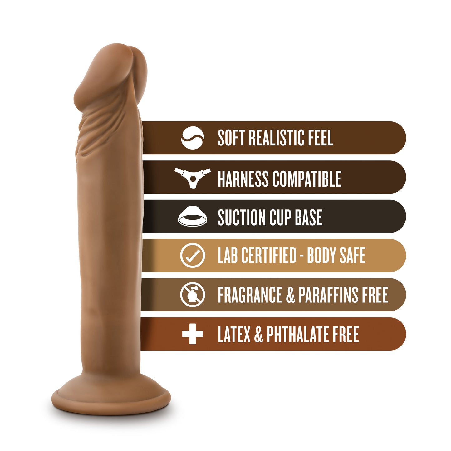 Dr. Skin  -  Dr. Small  -  6  Inch  Dildo  - Mocha