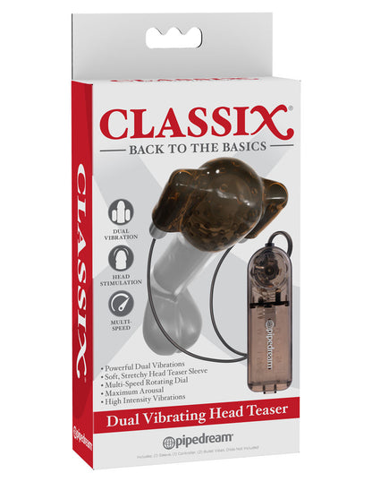 Classix Dual Vibrating Head Teaser - Blue/clear