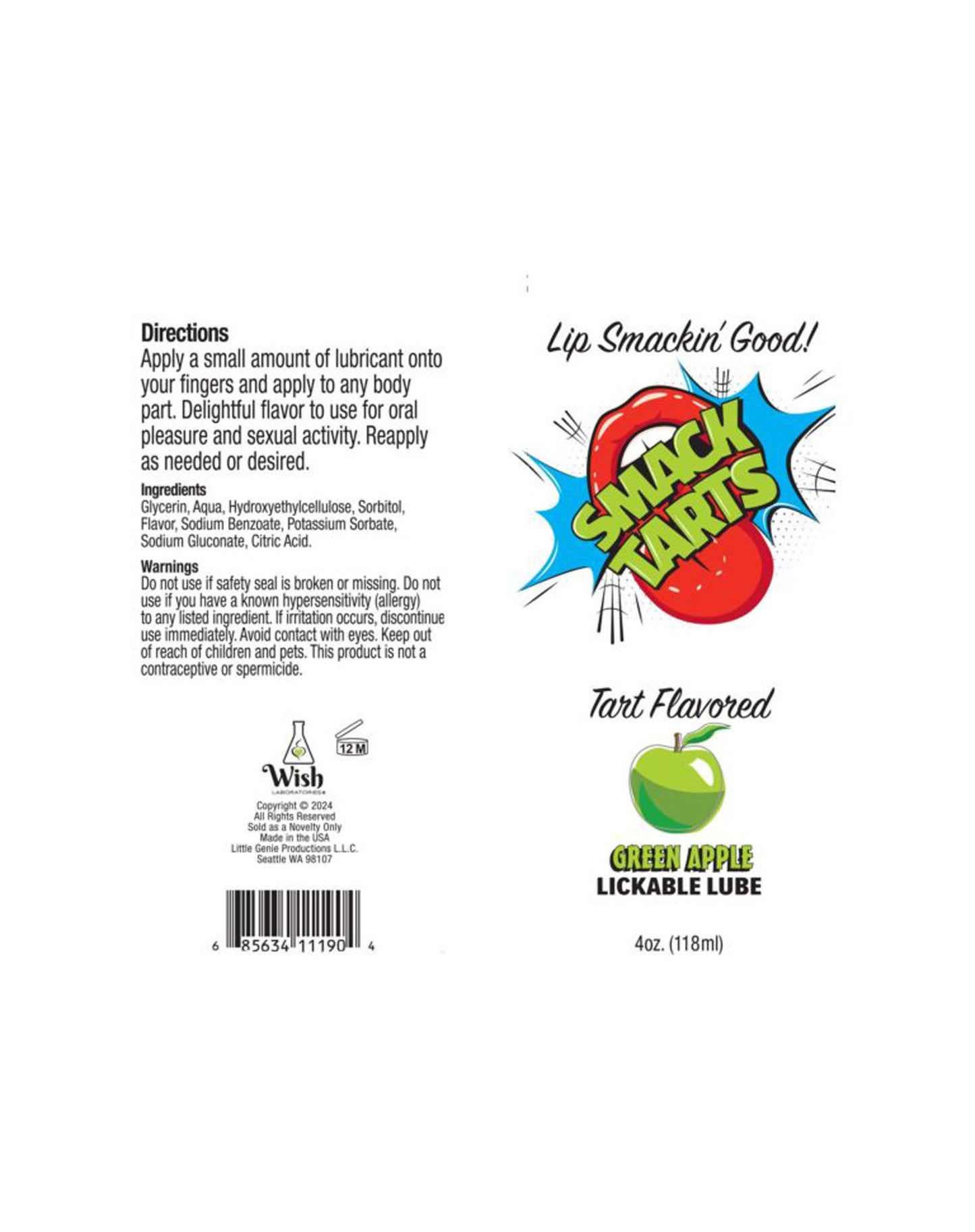 Smack Tarts 4oz Lickable Flavored Lubricant -  Pineapple