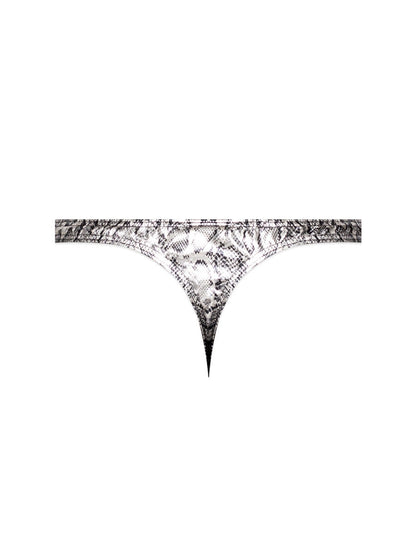 Snaked - Criss Cross Thong - Large/x-Large - Silver/black