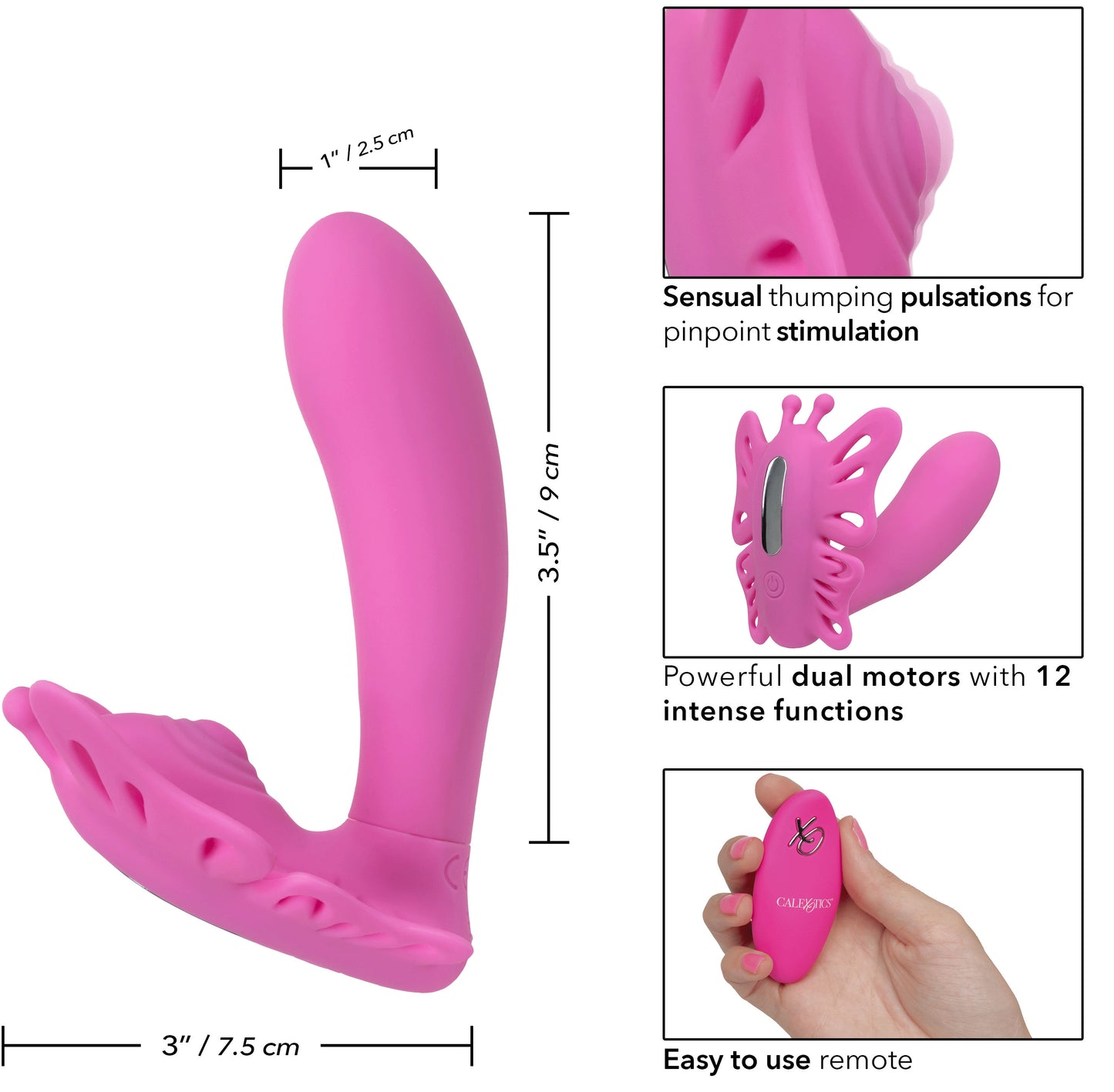 Venus Butterfly Silicone Remote Pulsating Venus G  - Pink