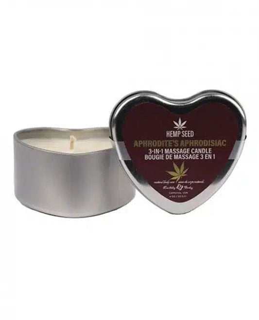 Hemp Seed 3-in-1 Valentines Day Candle -  Aphrodite's Aphrodisiac 4 Oz