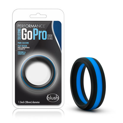 Performance - Silicone Go Pro Cock Ring -  Black/blue/black