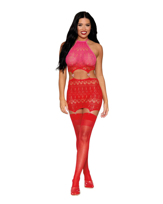 Garter Slip Diamond - One Size - Red