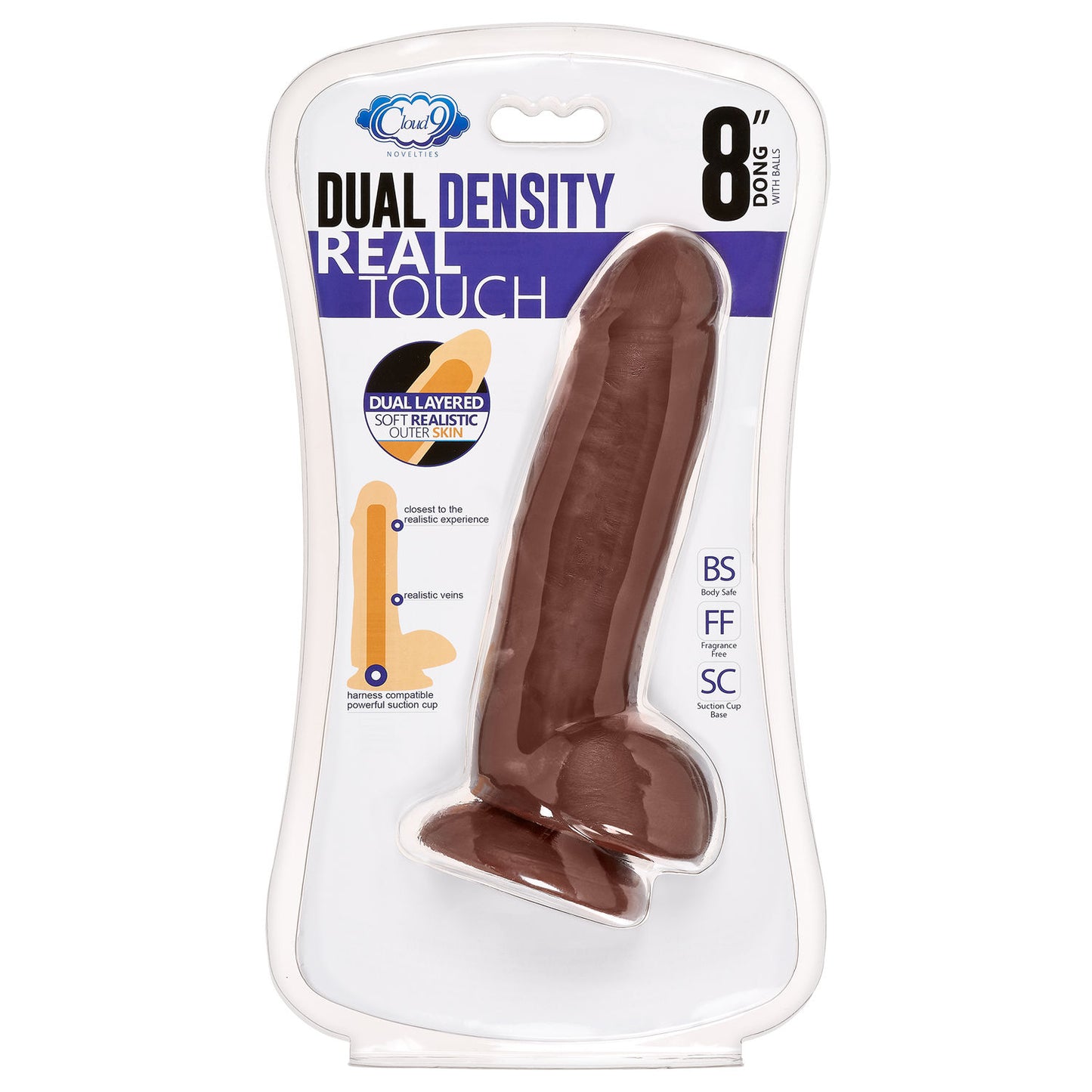 8" Dual Density Real Touch Thick With Realistic Painted Veins and Balls - White