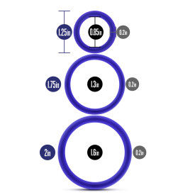 Performance - Vs4 Pure Premium Silicone Cockring Set - Indigo