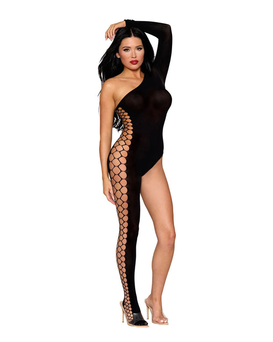 Bodystocking Diamond Single Leg- One Size - Black