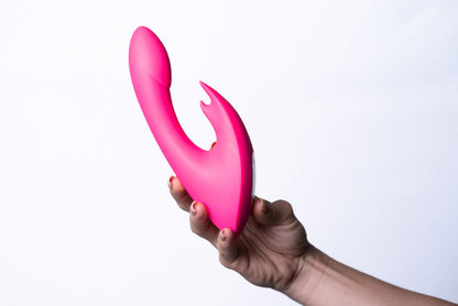 Leah USB Rechargeable Silicone 10-Function Rabbit Vibrator - Pink