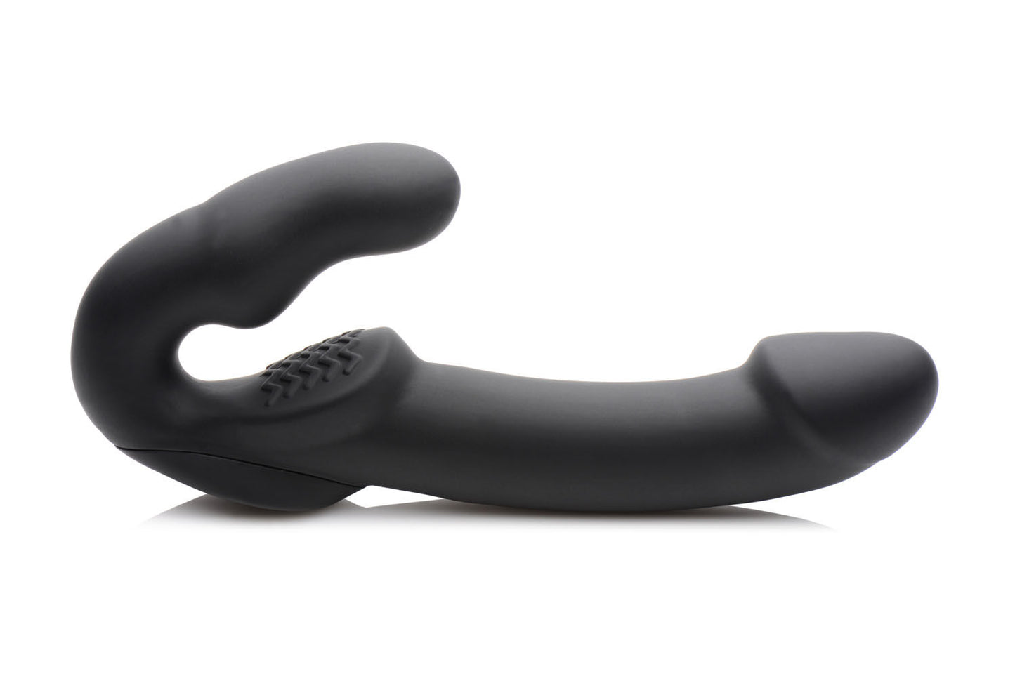 Evoke Rechargeable Vibrating Silicone Strapless Strap on - Black