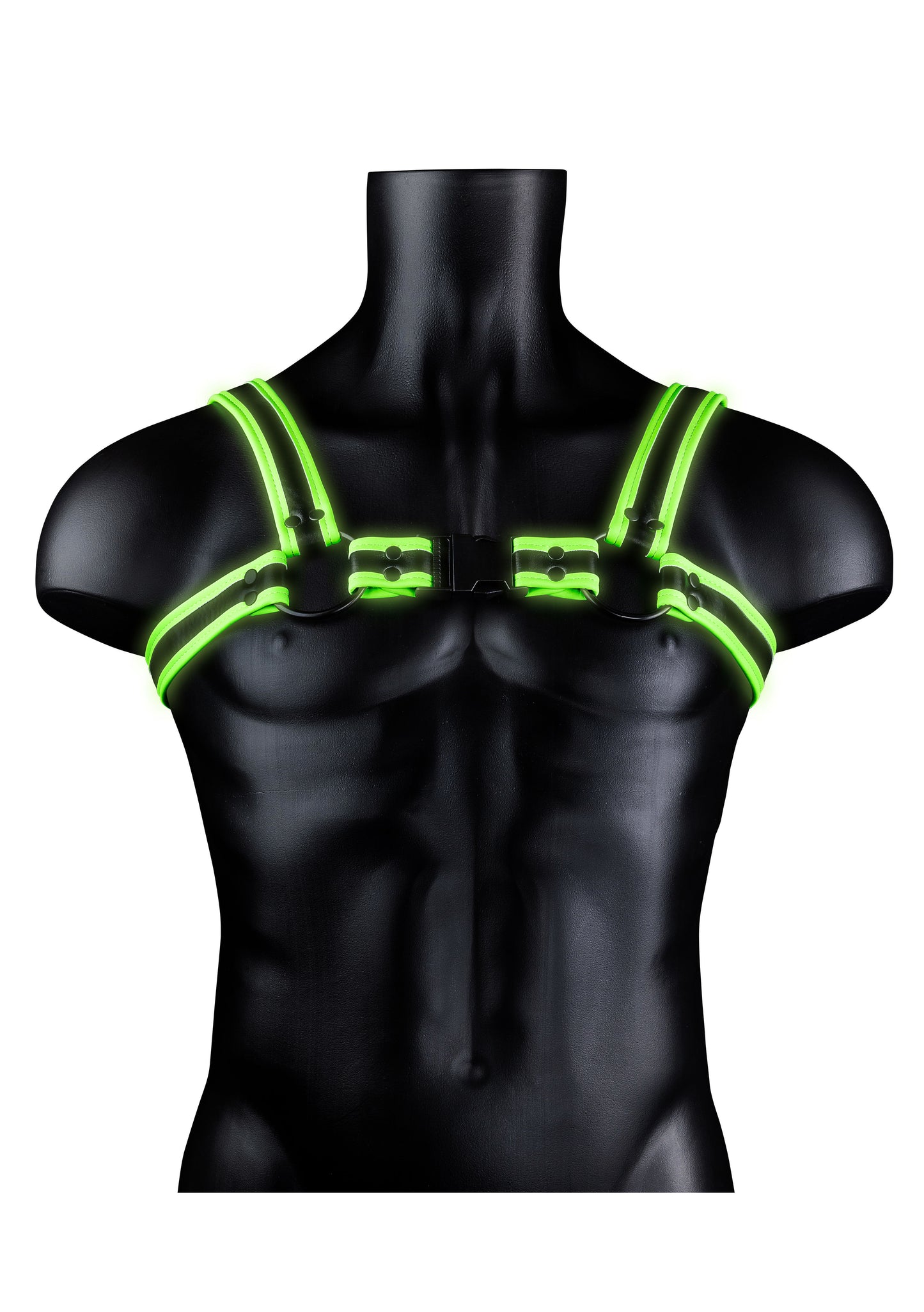 Bonded Leather Buckle Harness - Large/xlarge -  Glow in the Dark