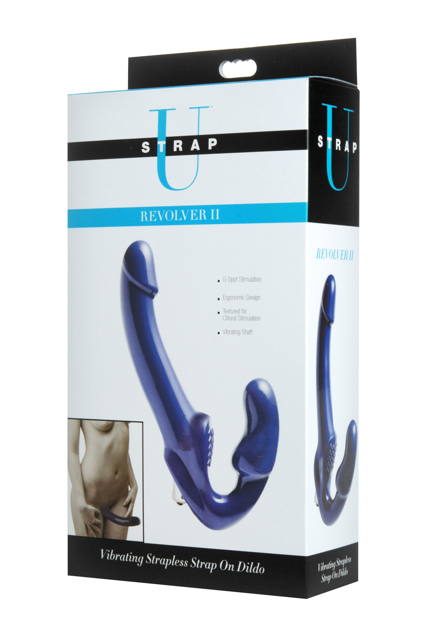 Revolver II Vibrating Strapless Strap on Dildo -  Blue