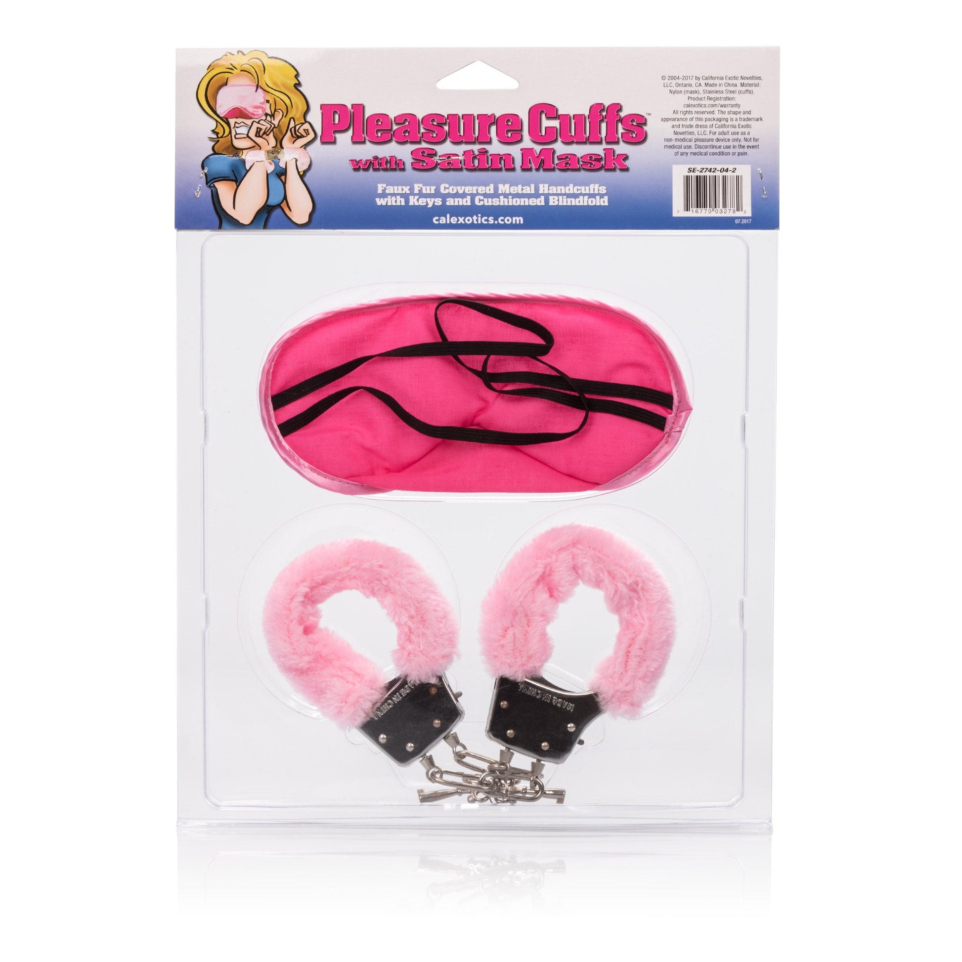 Pleasure Cuffs With Satin Mask - Love It Wet