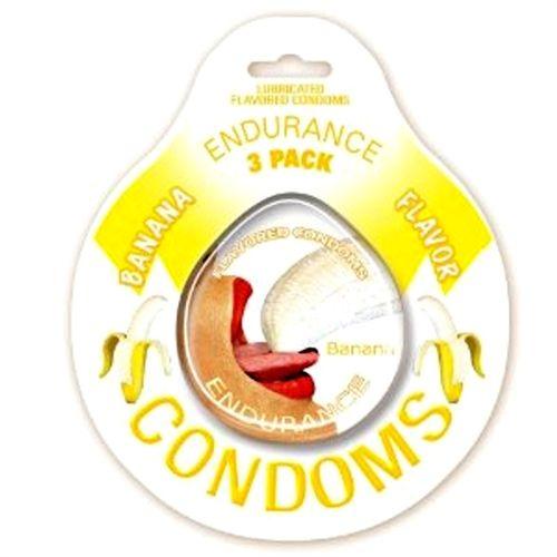 Endurance Condoms - Banana - 3 Pack - Love It Wet