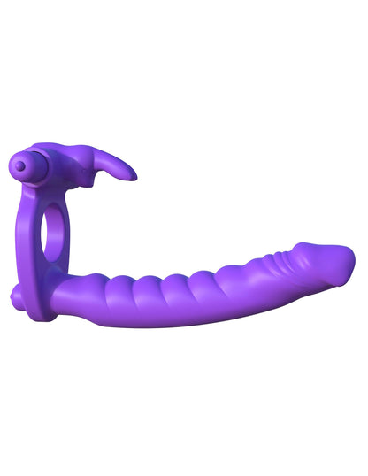 Fantasy C-Ringz Silicone Double Penetrator Rabbit - Purple - Love It Wet