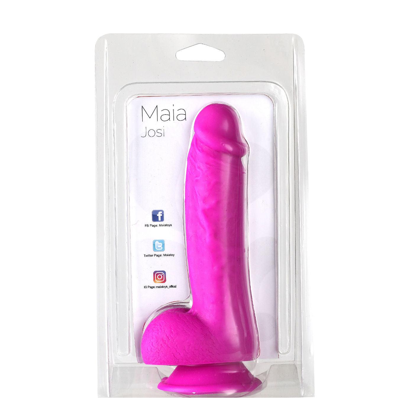 Josi Silicone Realistic Suction Cup Dong - Dark Purple - Love It Wet