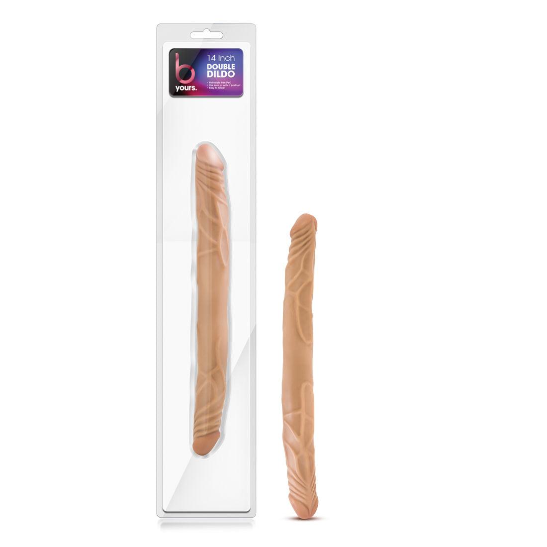 B Yours 14 Inch Double Dildo - Beige - Love It Wet