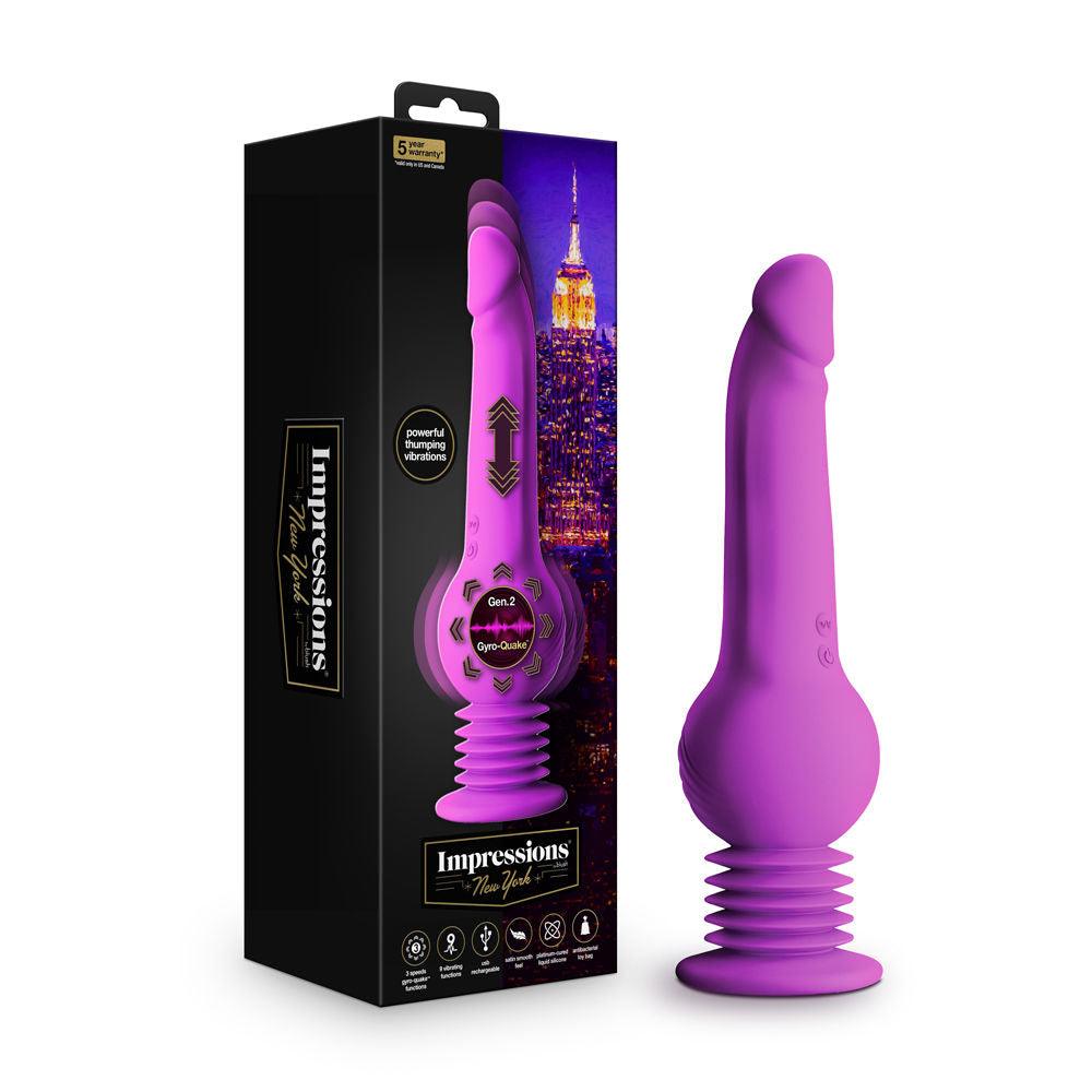 Impressions - New York - Gyro-Quake Dildo - Purple - Love It Wet