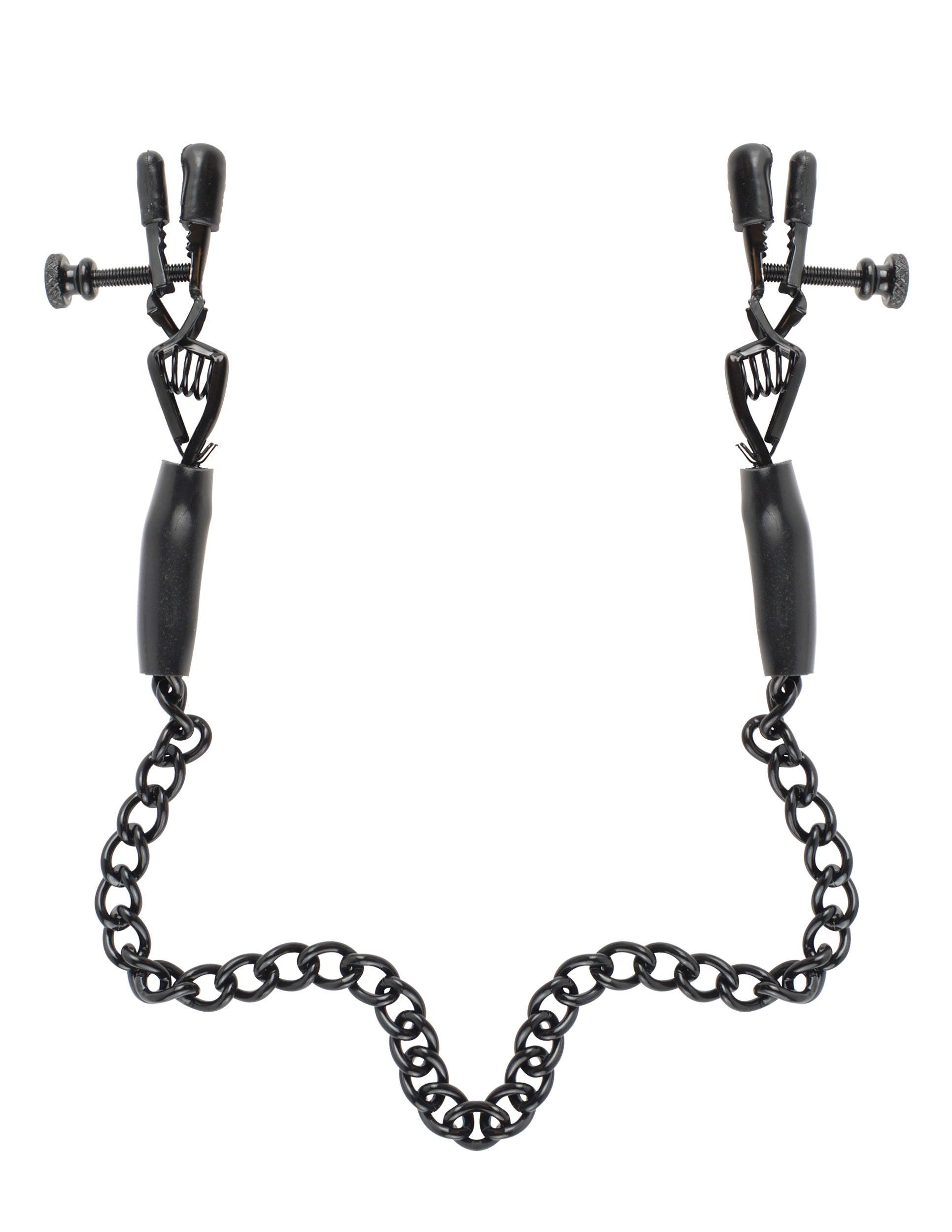 Fetish Fantasy Series Adjustable Nipple Chain Clamps - Love It Wet