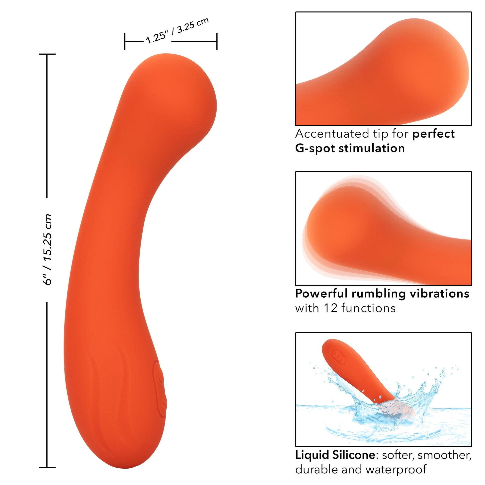 Stella Liquid Silicone G-Wand - Orange - Love It Wet