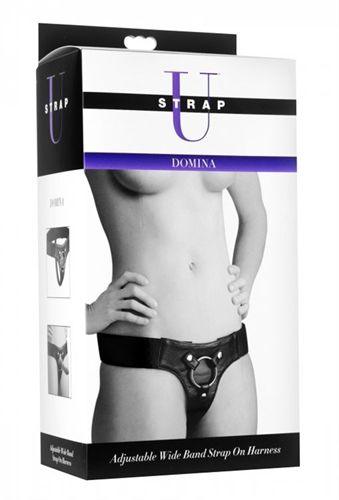 Domina Adjustable Wide Band Strap on Harness - Love It Wet