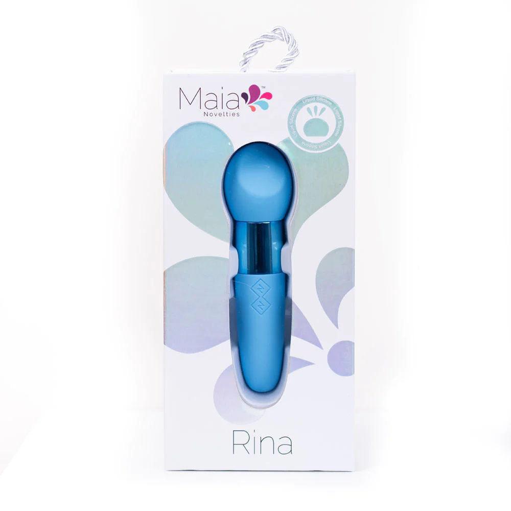 Rina Rechargeable Dual Motor Silicone 15- Function Vibrator - Blue - Love It Wet