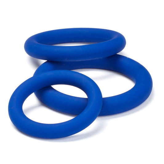 Pro Sensual Silicone Cock Ring 3 Pack - Blue - Love It Wet