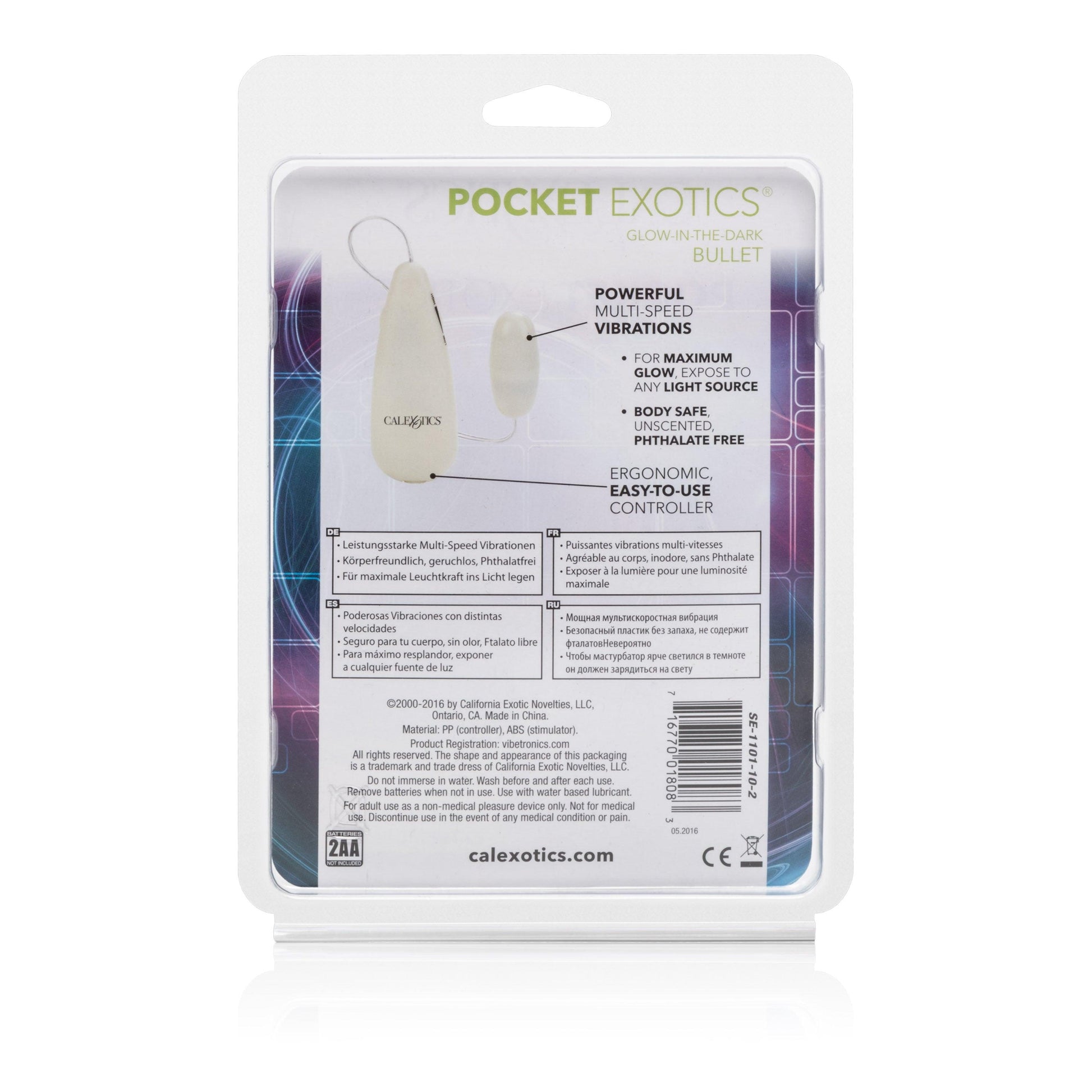 Glow-in-the-Dark Pocket Exotics Vibrating Glowing Bullet - Love It Wet