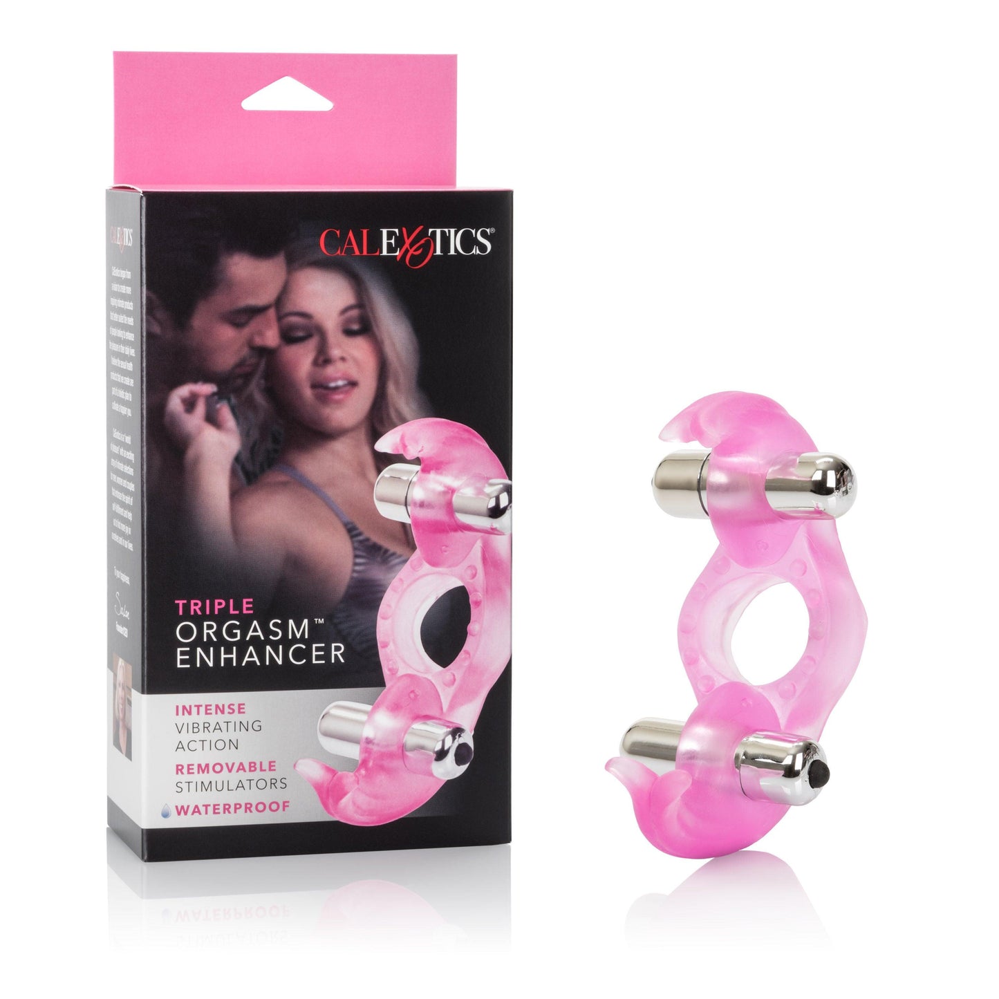 Silicone Triple Orgasm Erection Enhancer - Pink - Love It Wet