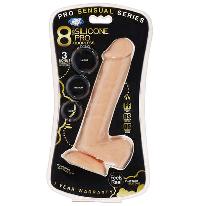 Pro Sensual Premium Silicone 6 Inch Dong With 3 Cockrings - Flesh - Love It Wet