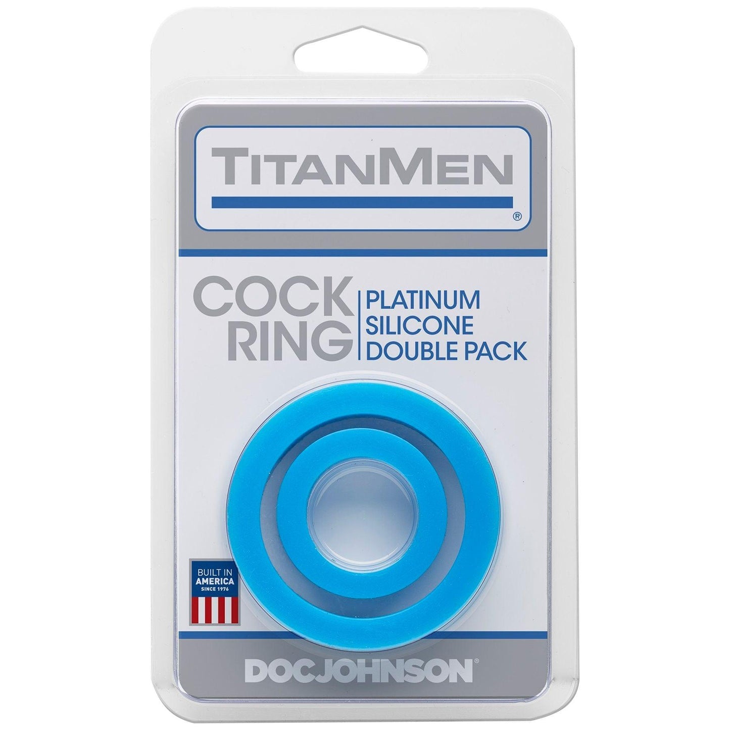 Titanmen Cock Ring Platinum Silicone Double Pack - Black - Love It Wet