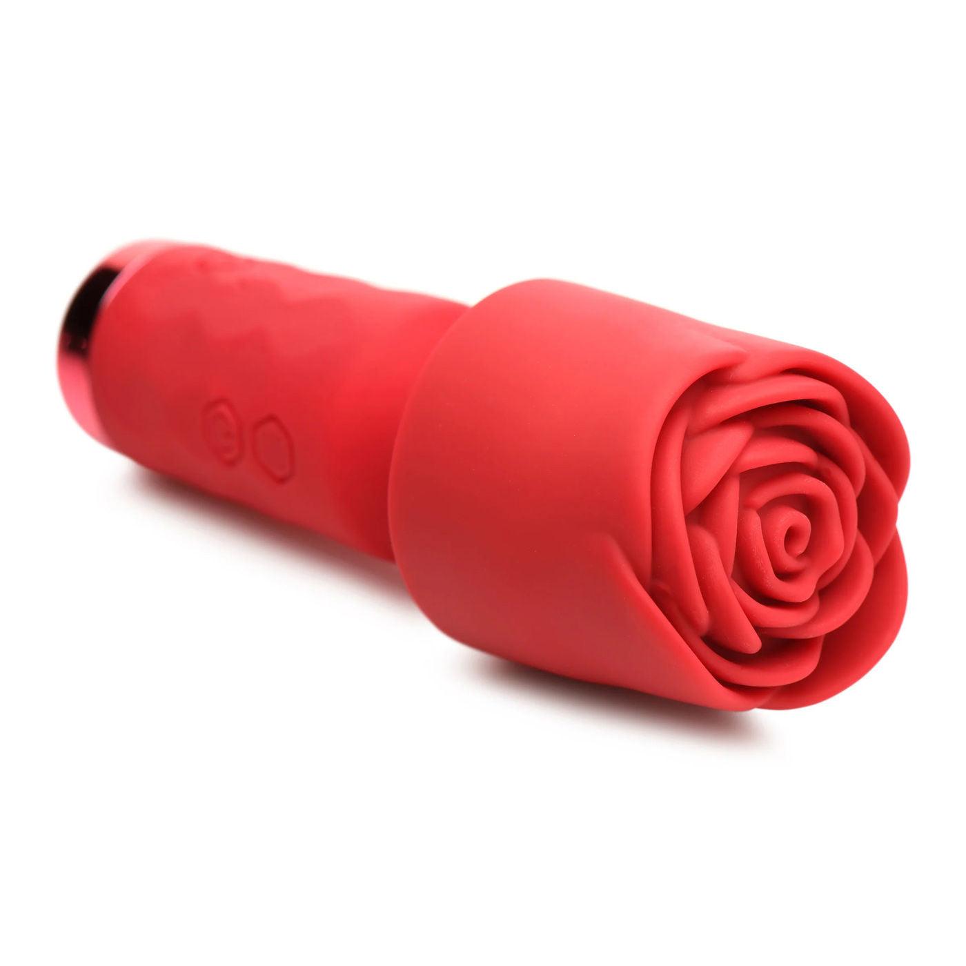 Pleasure Rose-Petite Mini Silicone Rose Wand - Red - Love It Wet