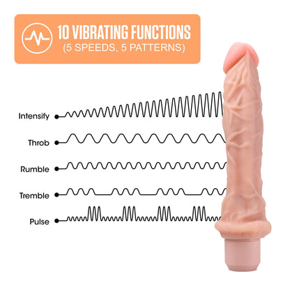 Dr. Skin Silicone - Dr. Richard - 9 Inch Vibrating Dildo -Beige - Love It Wet