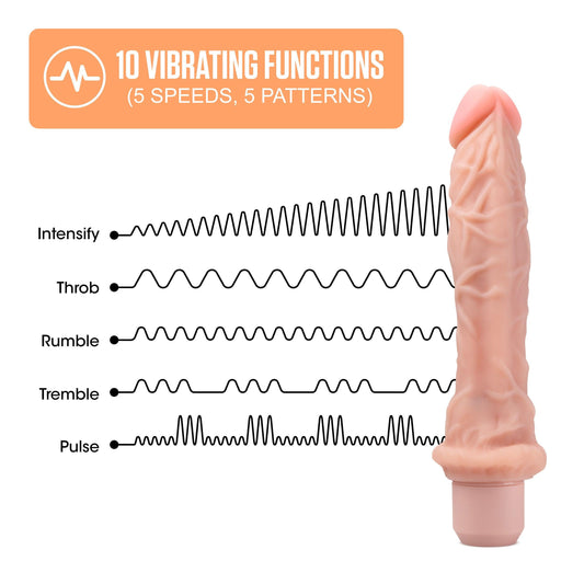 Dr. Skin Silicone - Dr. Richard - 9 Inch Vibrating Dildo -Beige - Love It Wet