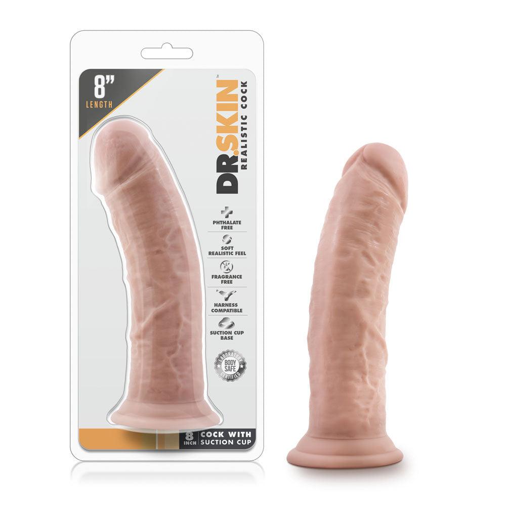 Dr. Skin - 8 Inch Cock W / Suction Cup - Vanilla - Love It Wet