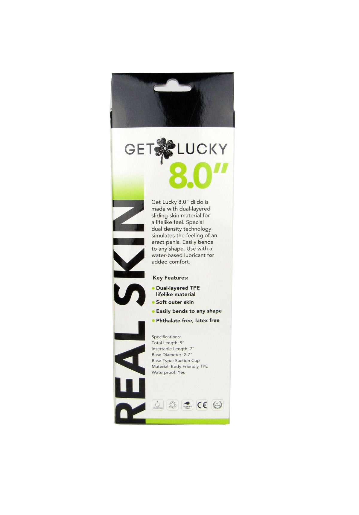 Get Lucky 8 Inch Real Skin Dildo - Tan - Love It Wet