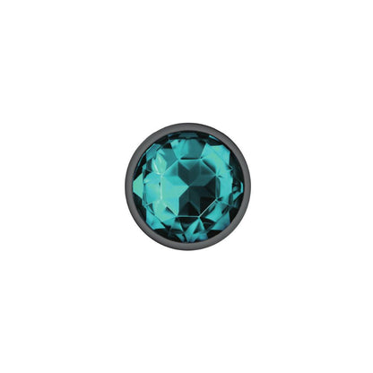 Cheeky Charms-Gunmetal Metal Butt Plug- Round-Teal-Medium - Love It Wet